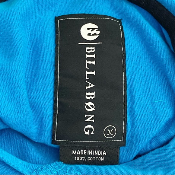 BILLABONG striped hoodie striped color blocked side and chest 100% cotton knit M - Picture 9 of 12